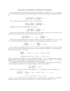 Separation of Variables in Cylindrical Coordinates