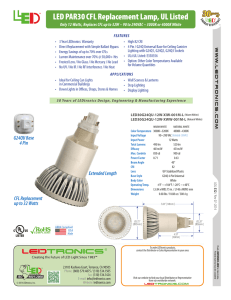 LED PAR30 CFL Replacement Lamp, UL Listed