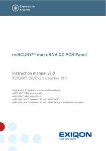 miRCURY™ microRNA QC PCR Panel · Instruction Manual