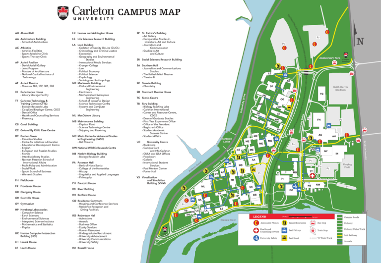 Carleton College Campus Map Campus Map 52X36 - Carleton University