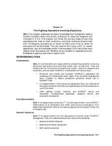 Fire-Fighting Operations Involving Explosives RESPONSIBILITIES