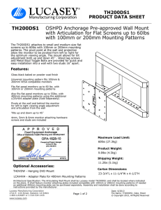 OSHPD Anchorage Pre-approved Wall Mount with Articulation for