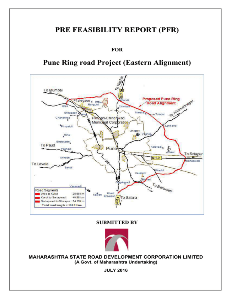 Msrdc Pune Ring Road Map Pre-Feasibility Report For Pune Ring Road