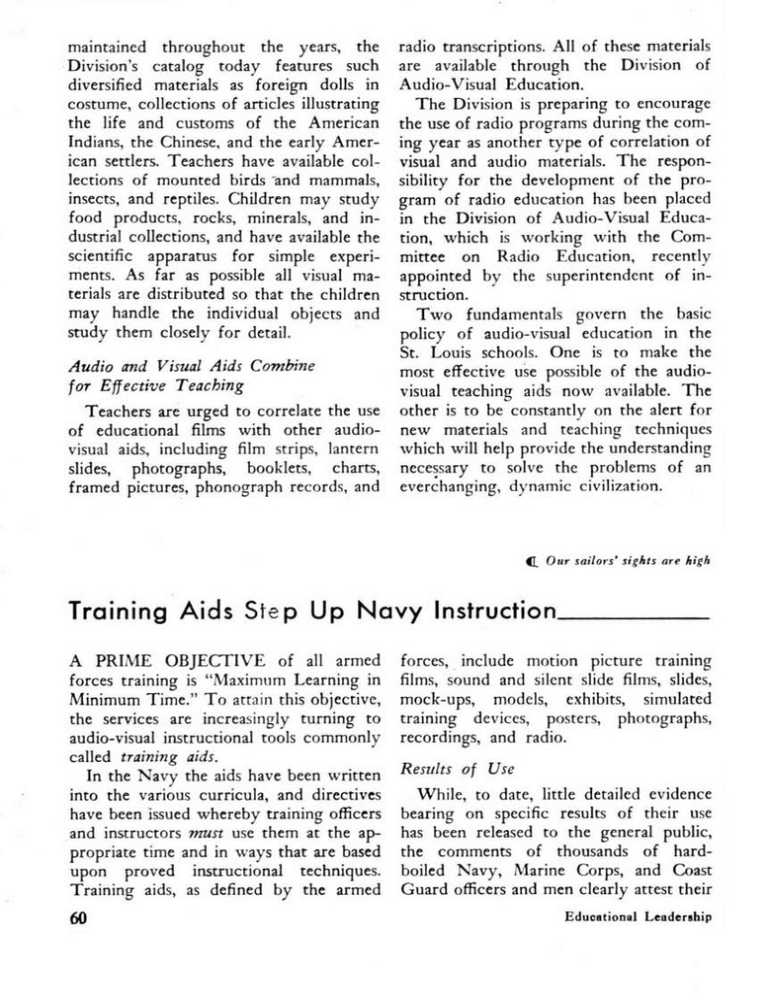 Training Aids Step Up Navy Instruction
