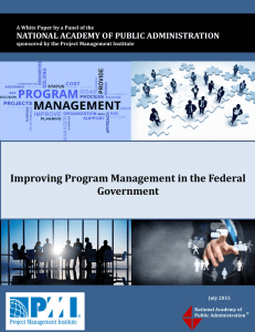 Improving Program Management in the Federal Government