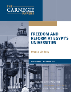 FREEDoM AnD REFoRM AT EgyPT`S UnIvERSITIES