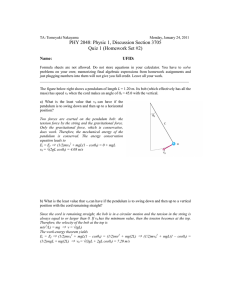 PHY 2048: Physic 1, Discussion Section 3705 Quiz 1 (Homework