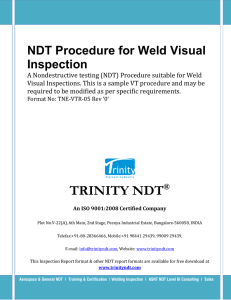 Weld Visual Inspection Procedure (VT) - NDT