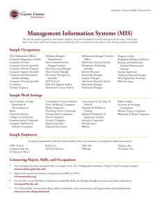 Management Information Systems - The Career Center