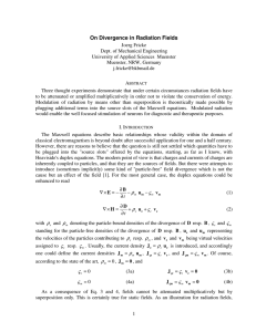 On Divergence in Radiation Fields ς ρ ρ