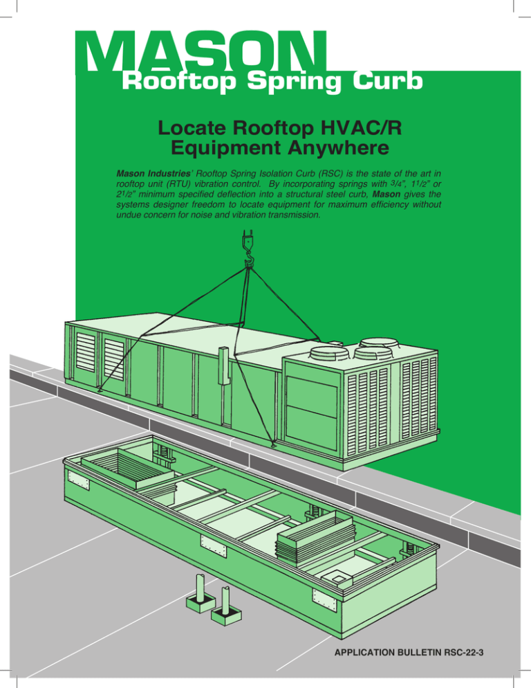 Mason Type Rsc Rooftop HVAC Vibration Control: Mason RSC Curb