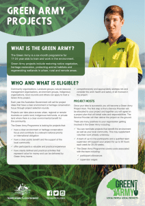 Green Army Projects fact sheet