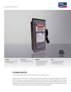 COMBI-SWITCH - Combination DC disconnect and PV array
