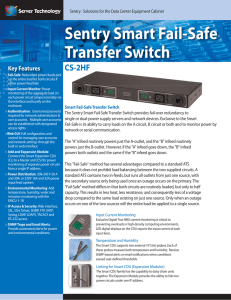 Sentry Smart Fail-Safe Transfer Switch