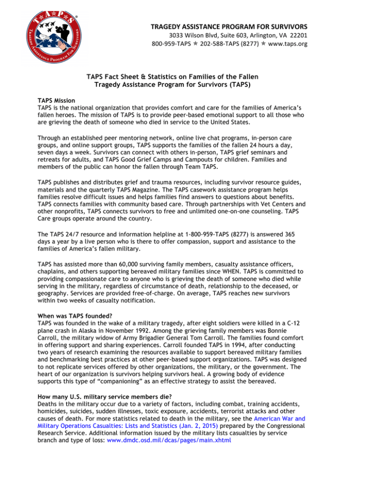 Tragedy assistance program for survivors