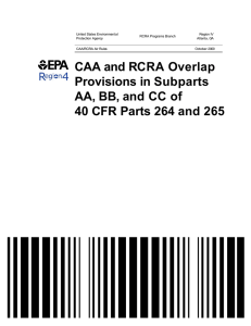 CAA and RCRA Overlap Provisions in Subparts AA, BB, and CC of