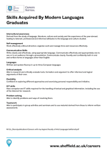 Skills Acquired By Modern Languages Graduates