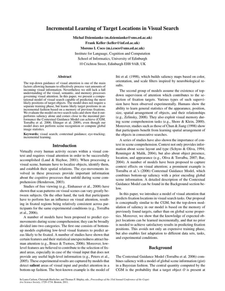 Incremental Learning of Target Locations in Visual Search