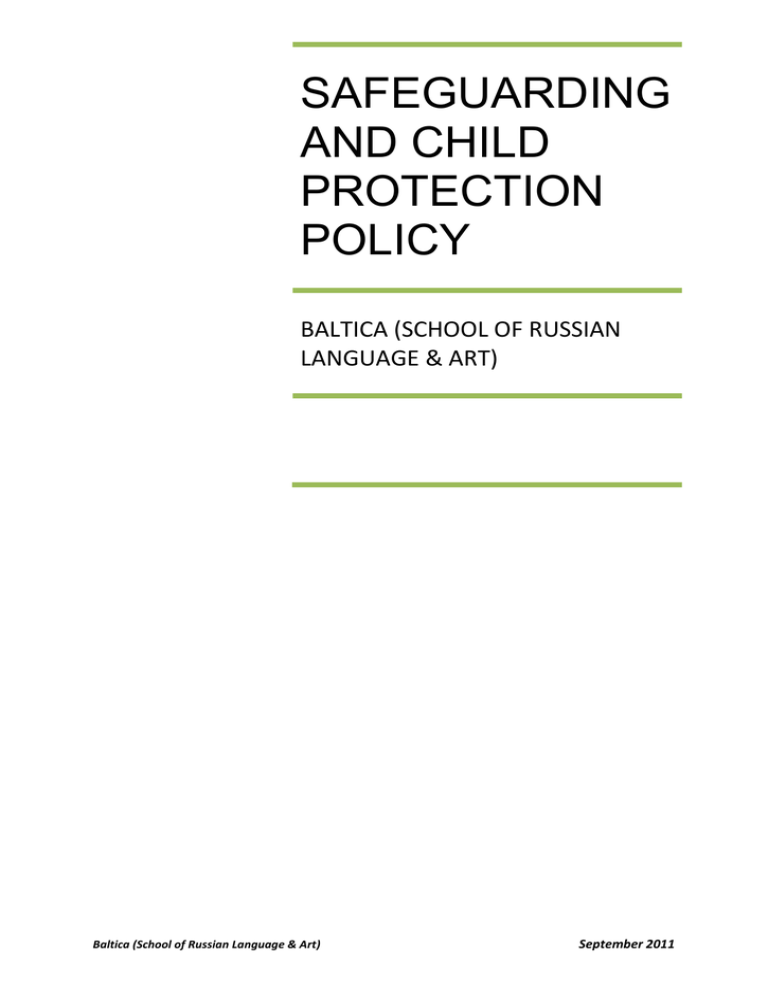 Safeguarding And Child Protection Policy