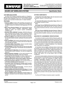 shure uhf wireless system