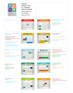 2014-2015 Robertson Calendar