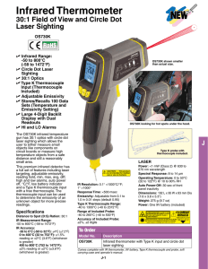 Infrared Thermometer 30:1 Field of View and Circle Dot Laser Sighting