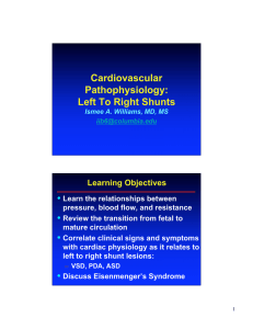Cardiovascular Pathophysiology: Left To Right Shunts