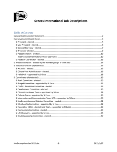 Servas International Job Descriptions