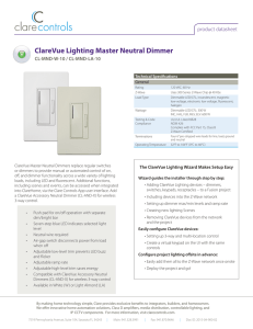 ClareVue Lighting Master Neutral Dimmer