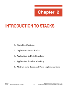 Chapter 2 INTRODUCTION TO STACKS
