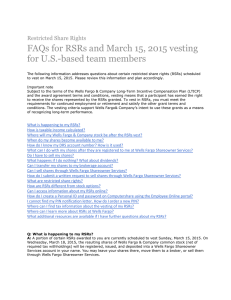 Restricted Share Rights FAQs for RSRs and March 15, 2015 vesting