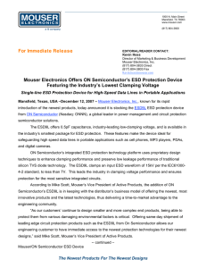 For Immediate Release Mouser Electronics Offers ON