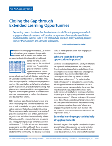 Closing the Gap through Extended Learning Opportunities
