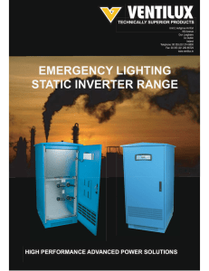 EMERGENCY LIGHTING STATIC INVERTER RANGE
