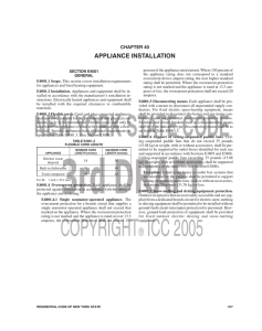Chapter 40 - Appliance Installation