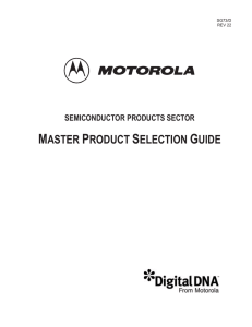 MASTER PRODUCT SELECTION GUIDE