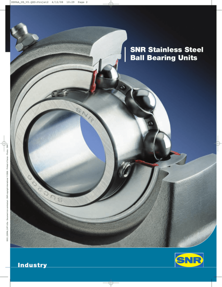 SNR Stainless Steel Ball Bearing Units NTN