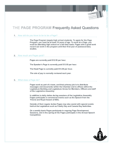THE PAGE PROGRAM Frequently Asked Questions