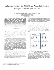 Adaptive Control for ZVS Three Phase Full Active Bridge Converter