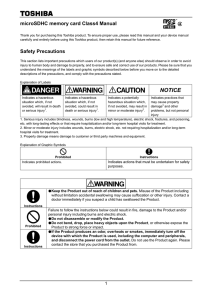 microSDHC memory card Class4 Manual Safety Precautions