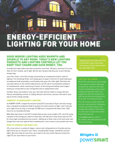 ENERGY-EFFICIENT LIGHTING FOR YOUR HOME