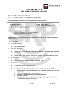 Series M Specifications - Superior Radiant Products