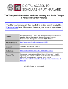 The Therapeutic Revolution: Medicine, Meaning and Social