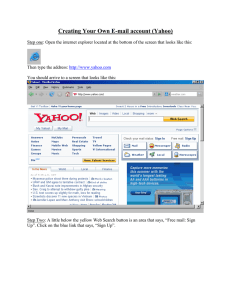 Creating Your Own E-mail account (Yahoo)