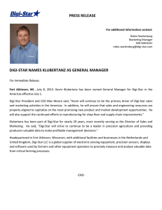 press release digi-star names klubertanz as general manager