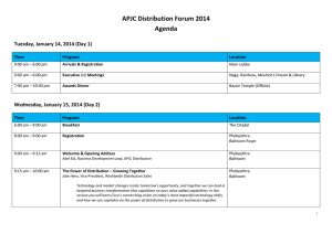 APJC Distribution Forum 2014 Agenda