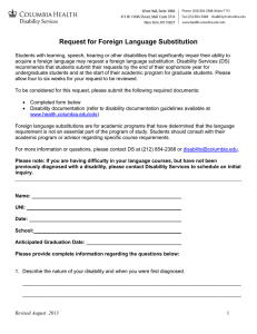 Request for Foreign Language Substitution