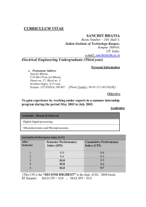CURRICULUM VITAE SANCHIT BHATIA Electrical Engineering
