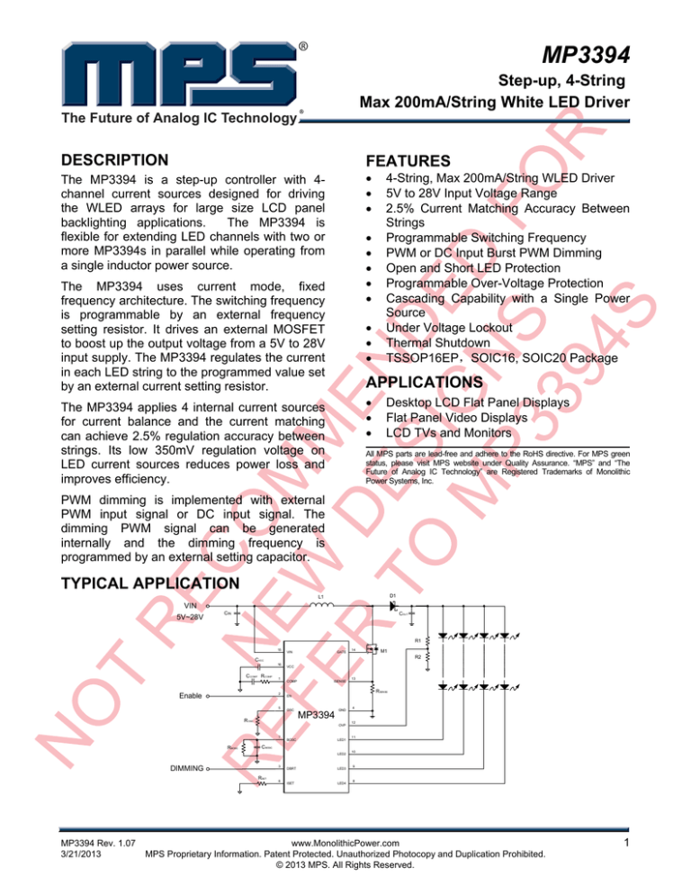 MP3394 - Monolithic Power System