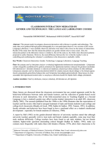 Classroom interaction mediated by gender and - Novitas